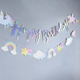 ELMAS Magical Unicorn Birthday Banner Garland Decor - Al Masam Stationery LLC